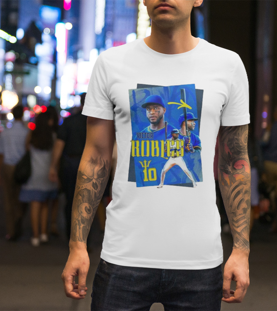 Victor Robles Baseball Player Blue And Yellow T-Shirt