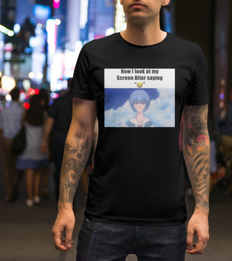 Goofy Ahh Tees Store How I Look At My Screen After Saying 😭 Anime Meme T-Shirt