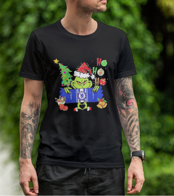 Grinch Ho Ho Ho Chelsea FC Christmas Festive Football Fun T-Shirt