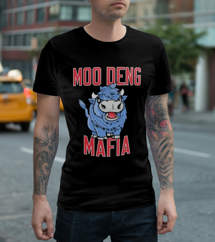 Moo Deng Mafia Buffalo Bills Blue Cartoon Buffalo T-Shirt