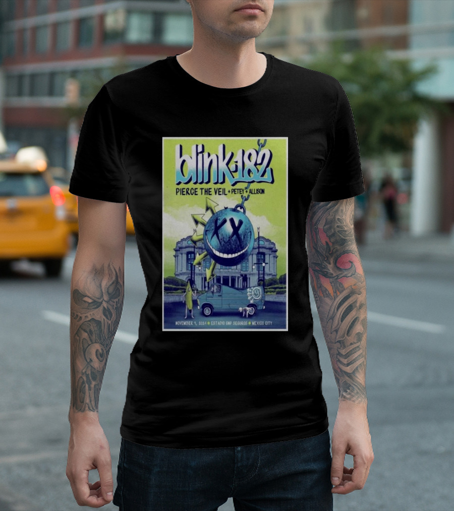 Blink 182 Pierce The Veil Petey Allison November 9 2024 Estadio GNP Seguros Mexico City T-Shirt
