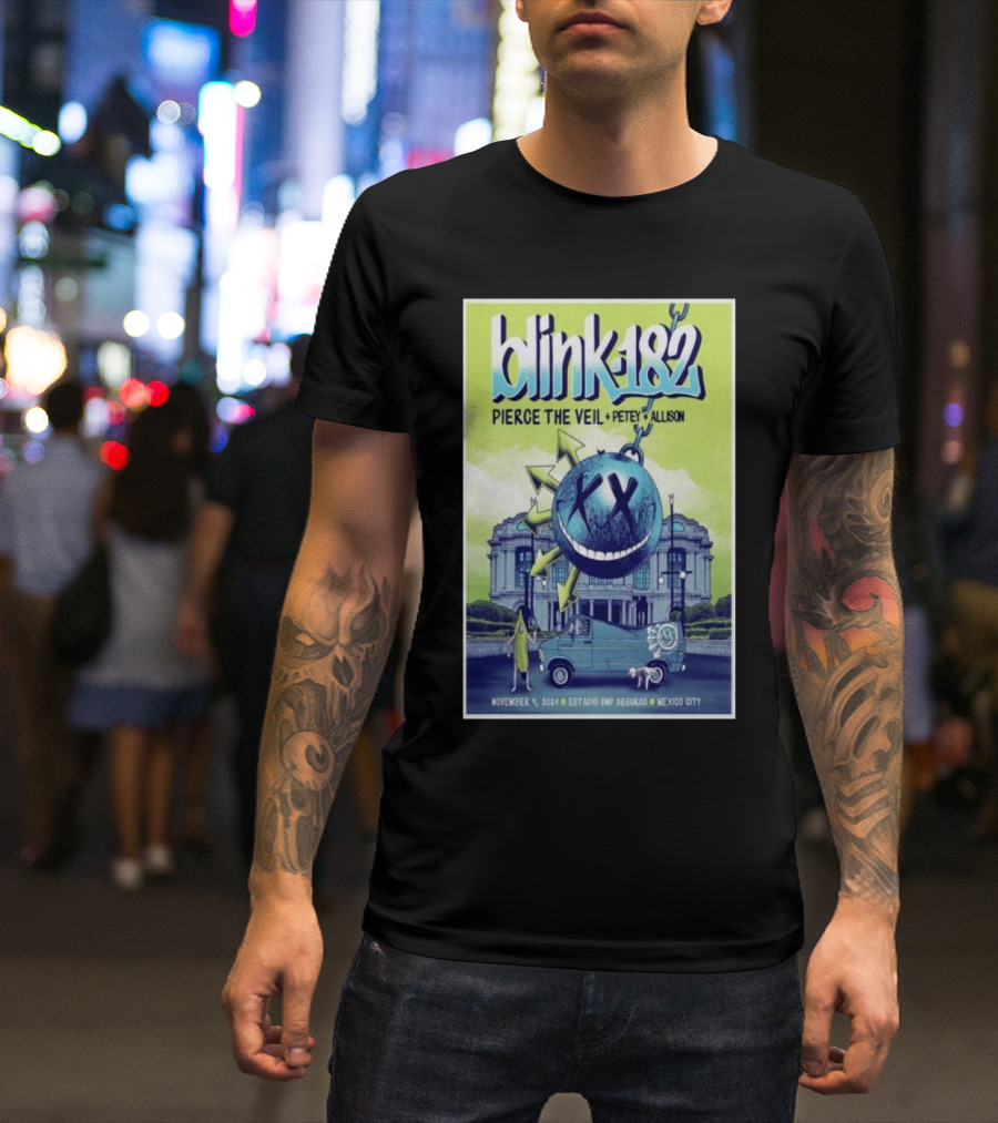 Blink 182 Pierce The Veil Petey Allison November 9 2024 Estadio GNP Seguros Mexico City T-Shirt