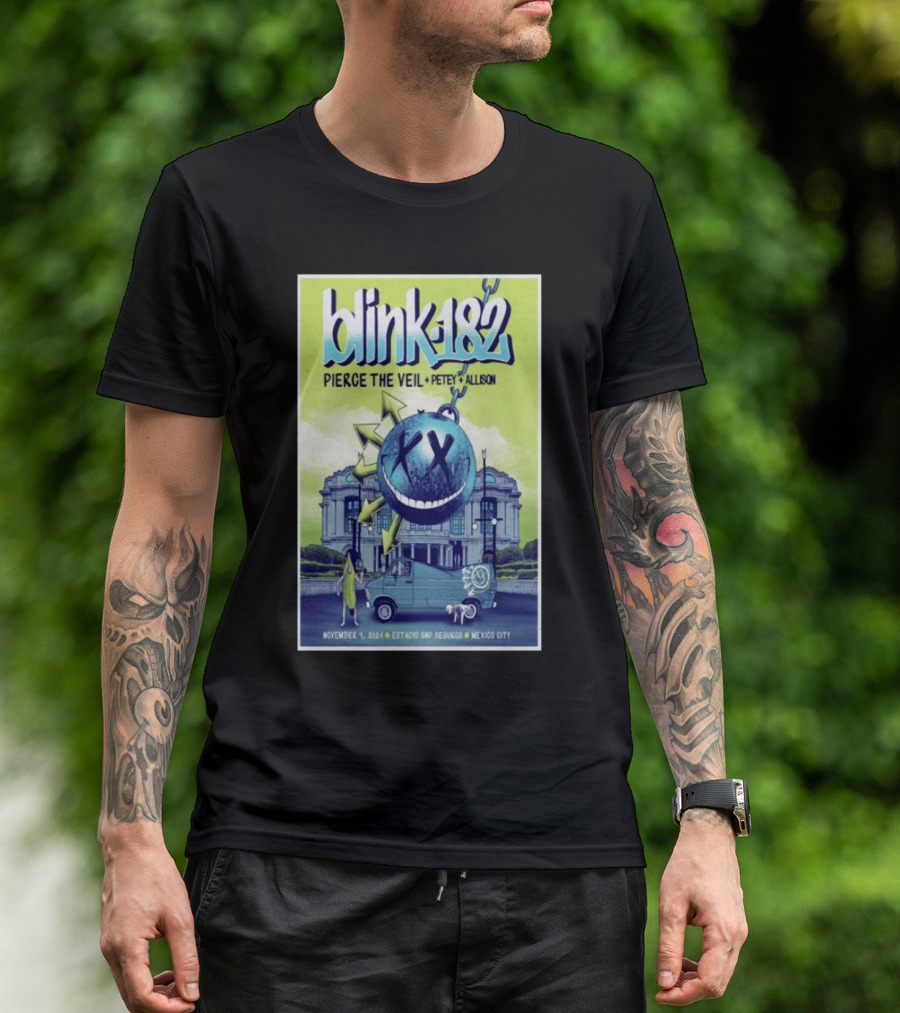 Blink 182 Pierce The Veil Petey Allison November 9 2024 Estadio GNP Seguros Mexico City T-Shirt