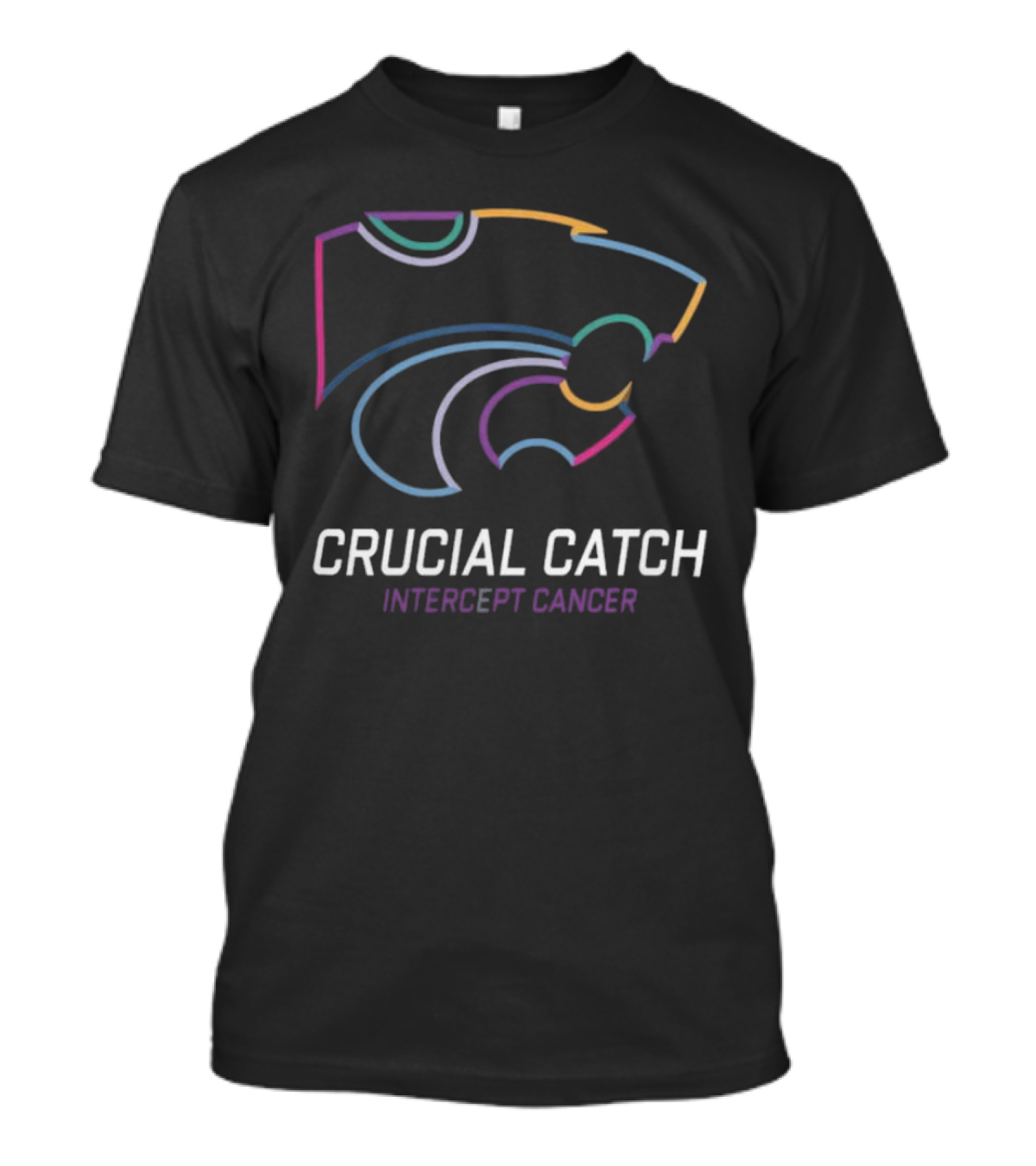 Kansas State Wildcats 2024 NCAA Crucial Catch Intercept Cancer T-Shirt