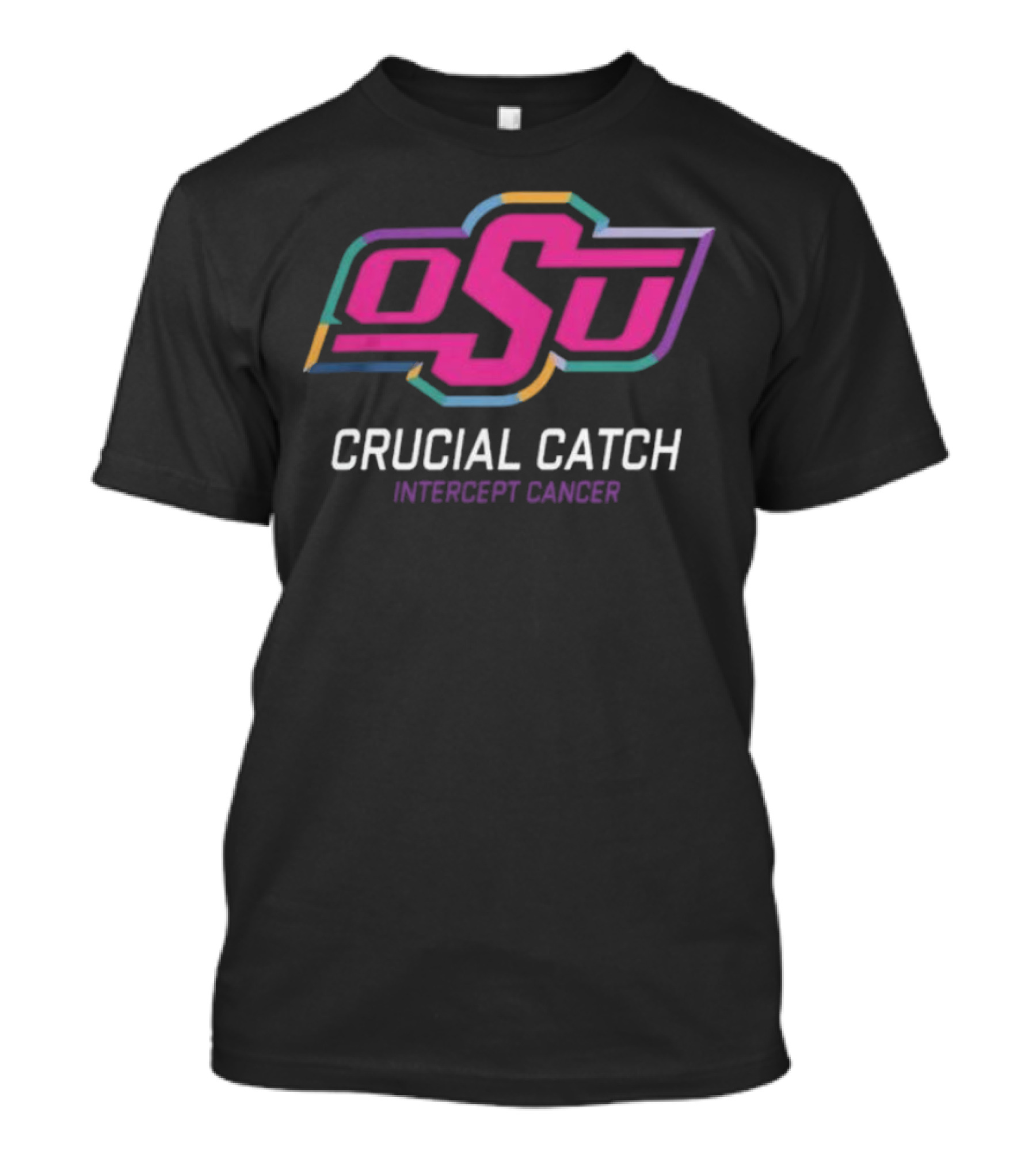 OSU Crucial Catch Intercept Cancer Oklahoma State Cowboys 2024 NCAA T-Shirt