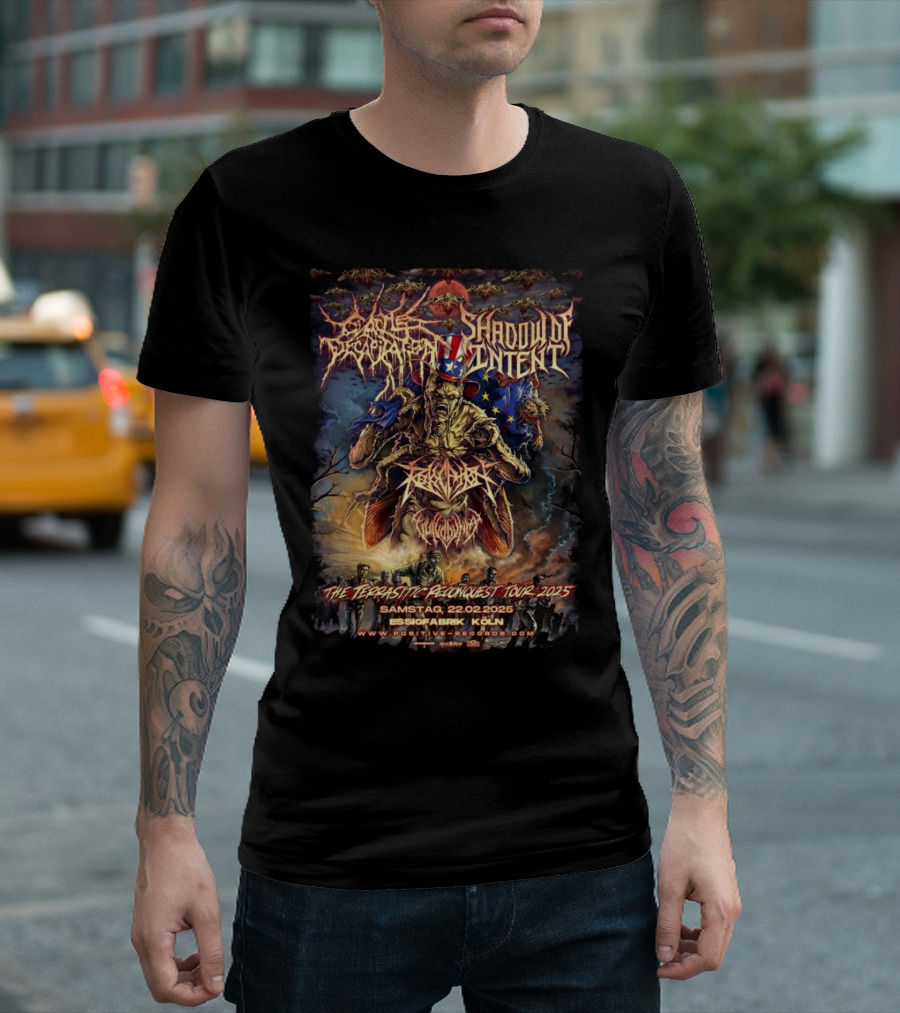 Cattle Decapitation Shadow of Intent Vulvodynia Revocation The Terrasitic Reconquest Tour 2025 Essigfabrik Köln 22.02.2025 T-Shirt