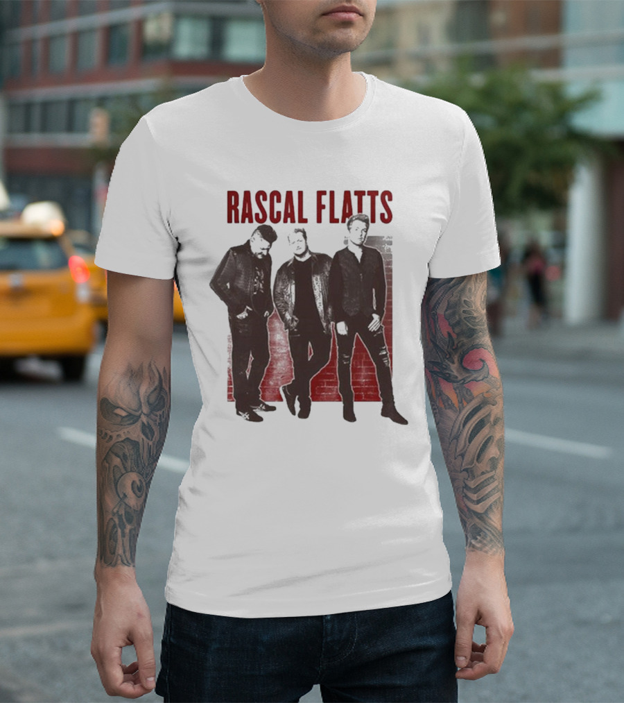 Rascal Flatts Band Photo Brick Wall Background T-Shirt