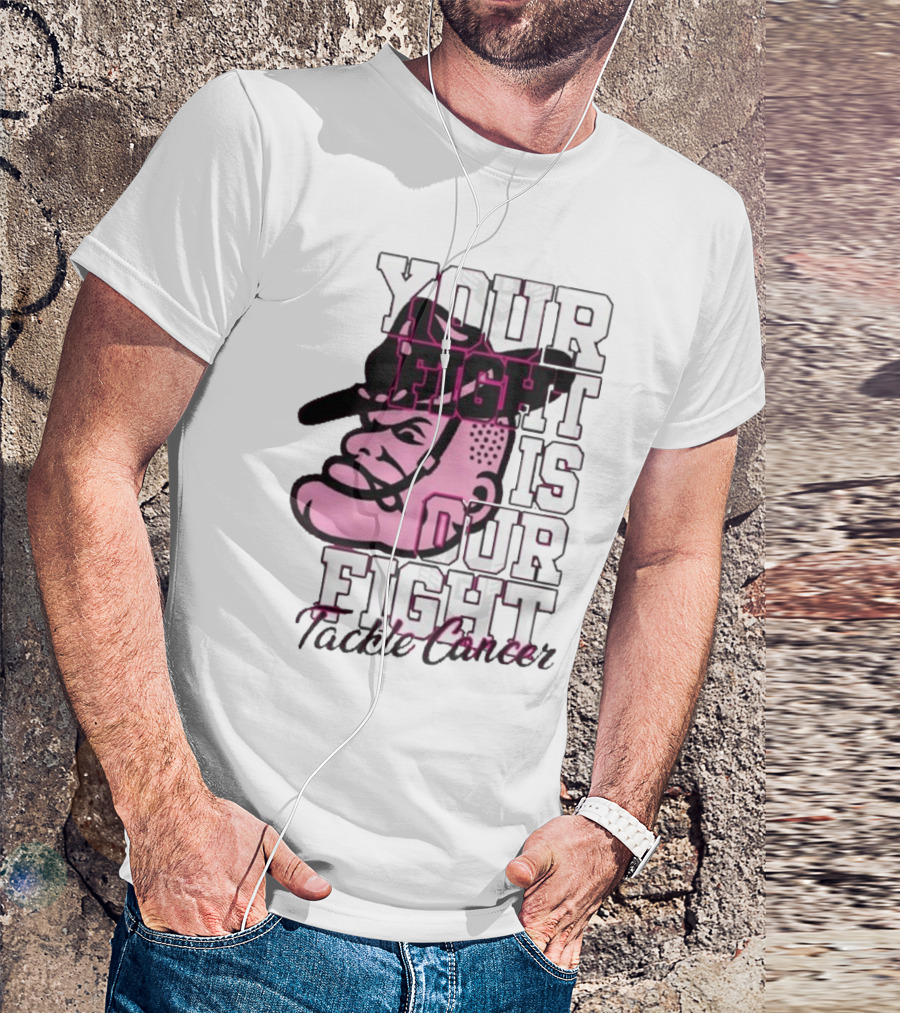 Texas A&M Aggies Your Fight Is Our Fight Tackle Cancer Vintage Football Helmet T-Shirt