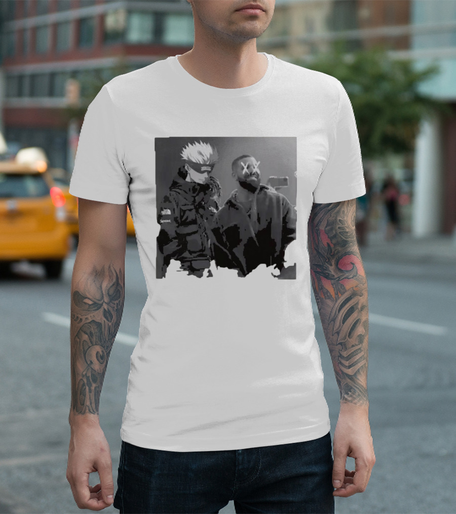 Drake Anime Crossover Gojo Satoru Collaboration Iconic Look T-Shirt