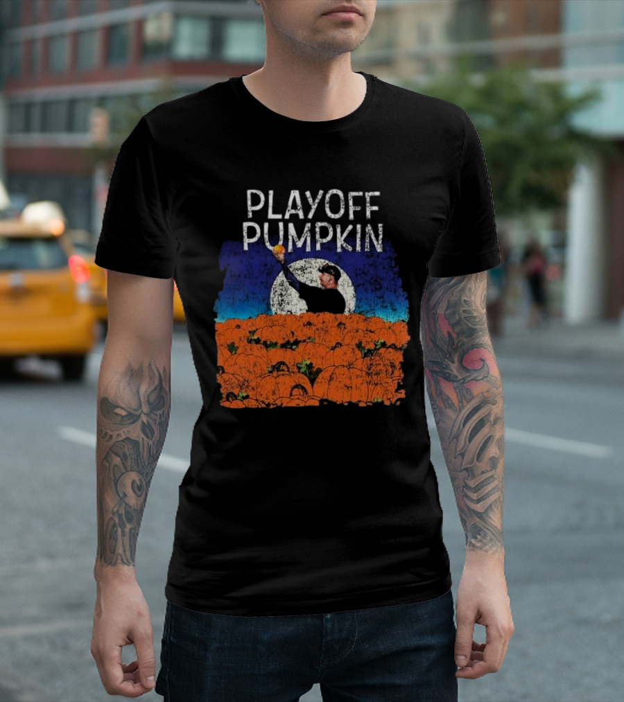 Mets Playoff Pumpkin Pitcher In Pumpkin Patch T-Shirt