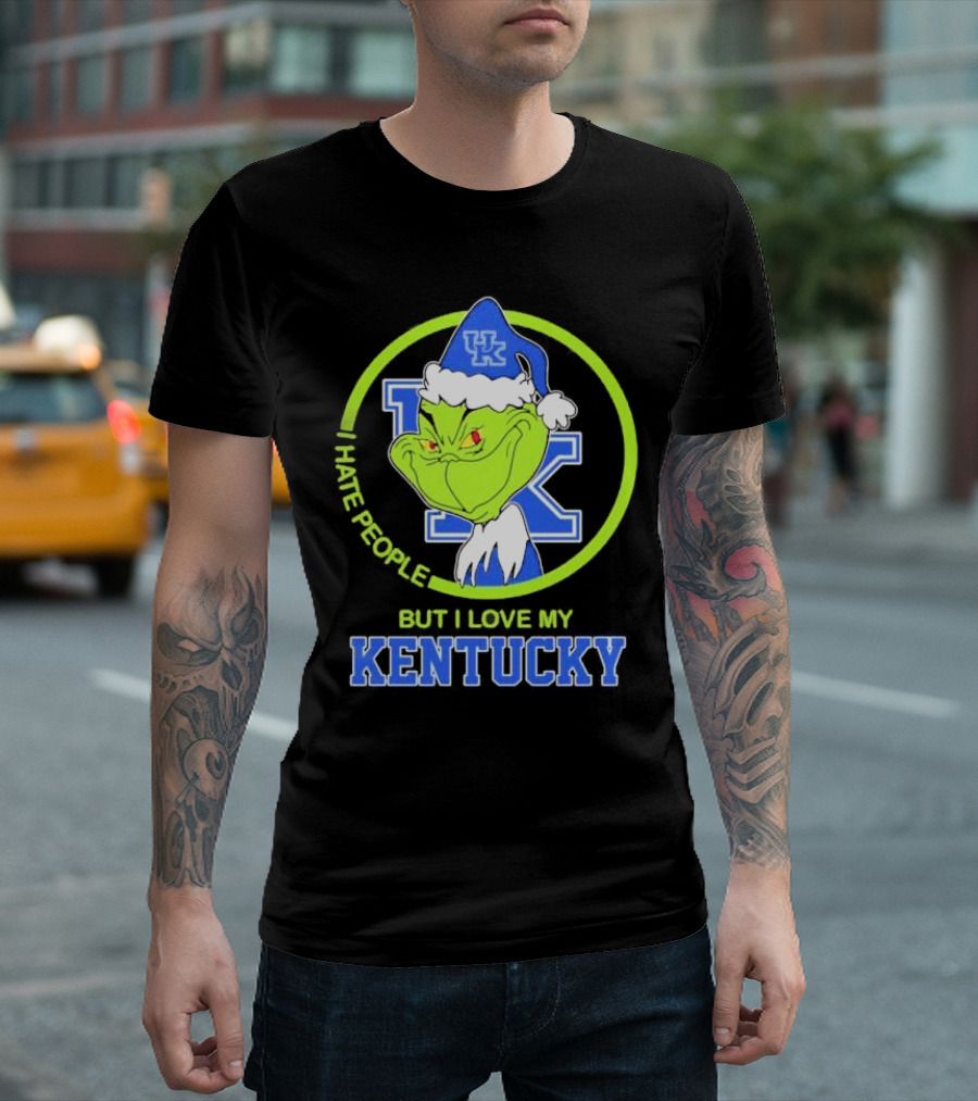 Kentucky Wildcats Grinch I Hate People But I Love My Kentucky T-Shirt
