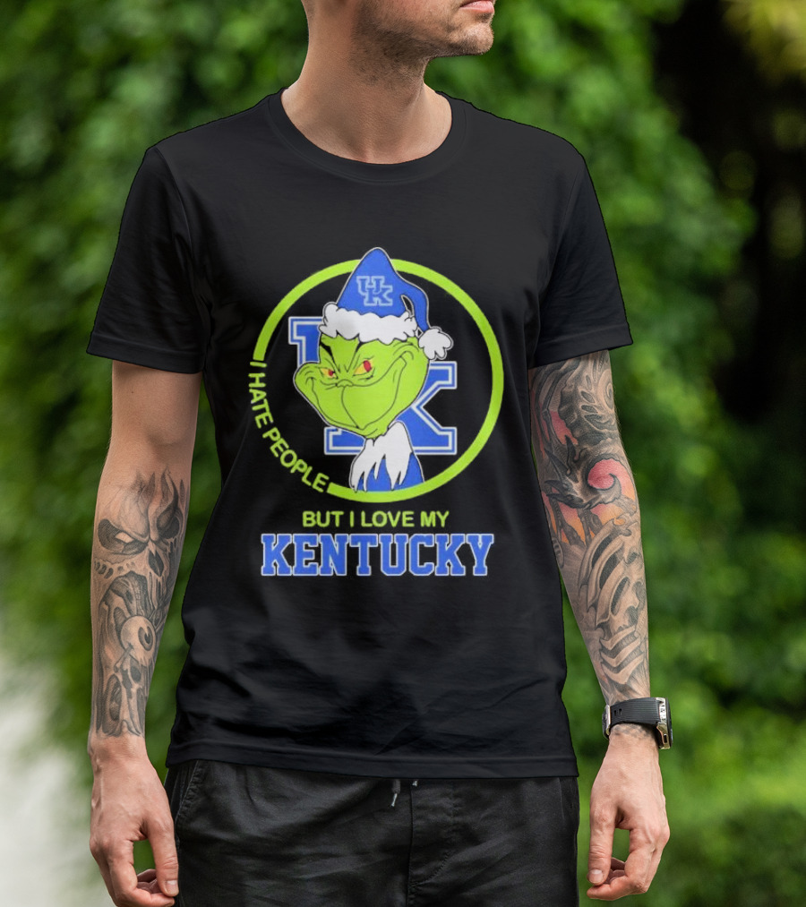 Kentucky Wildcats Grinch I Hate People But I Love My Kentucky T-Shirt