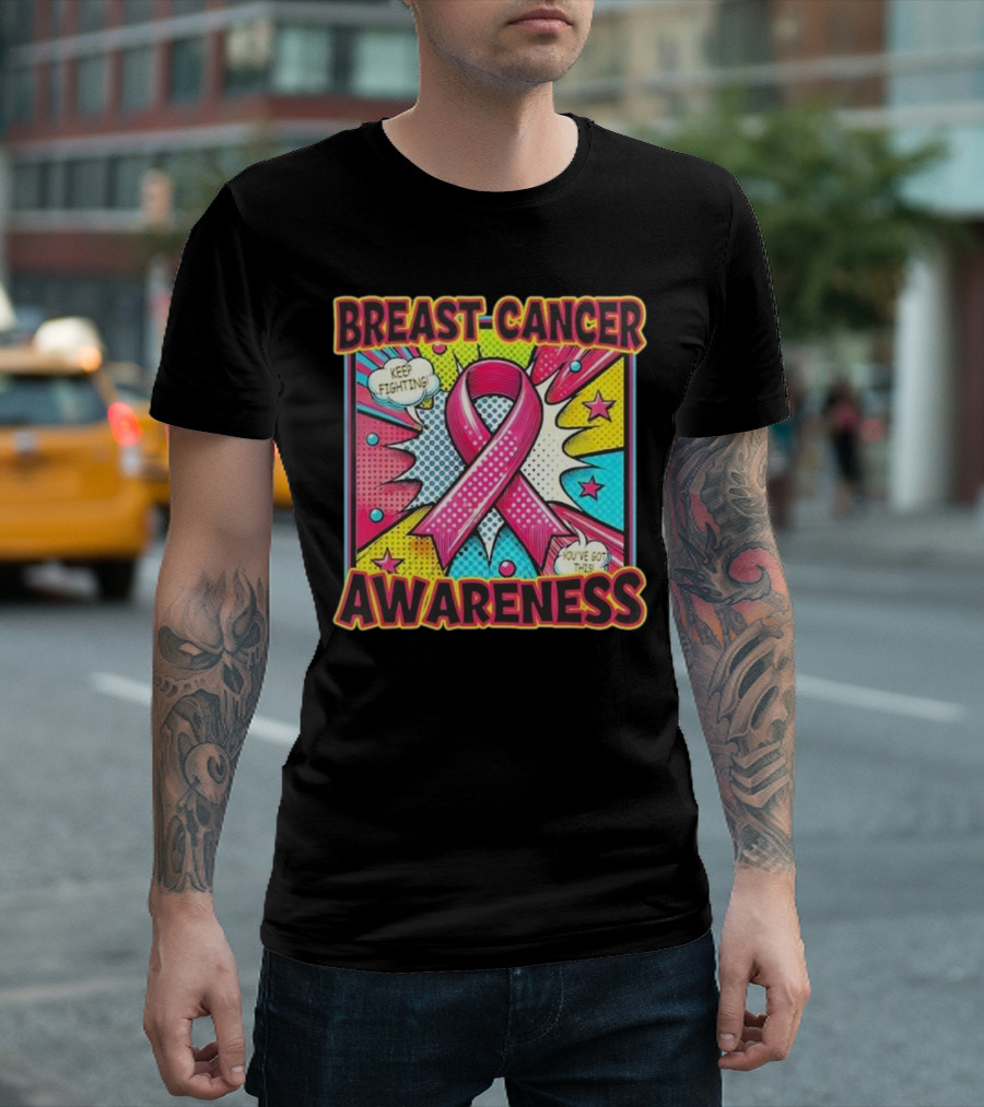 Breast Cancer Awareness Keep Fighting Pink Ribbon You've Got This Vintage Pop T-Shirt