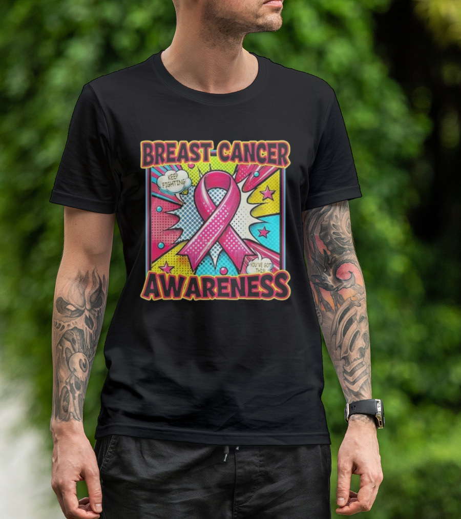 Breast Cancer Awareness Keep Fighting Pink Ribbon You've Got This Vintage Pop T-Shirt