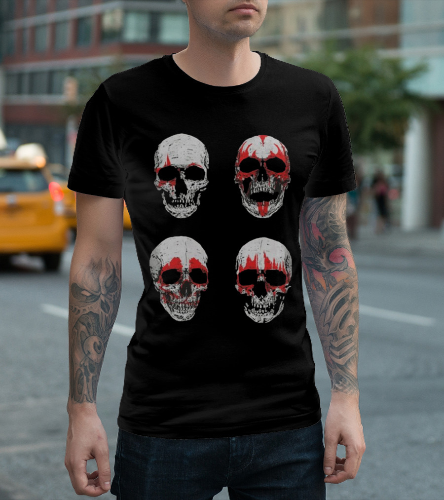 Glow In The Dark Skulls Hotter Than Hell Red Accents T-Shirt