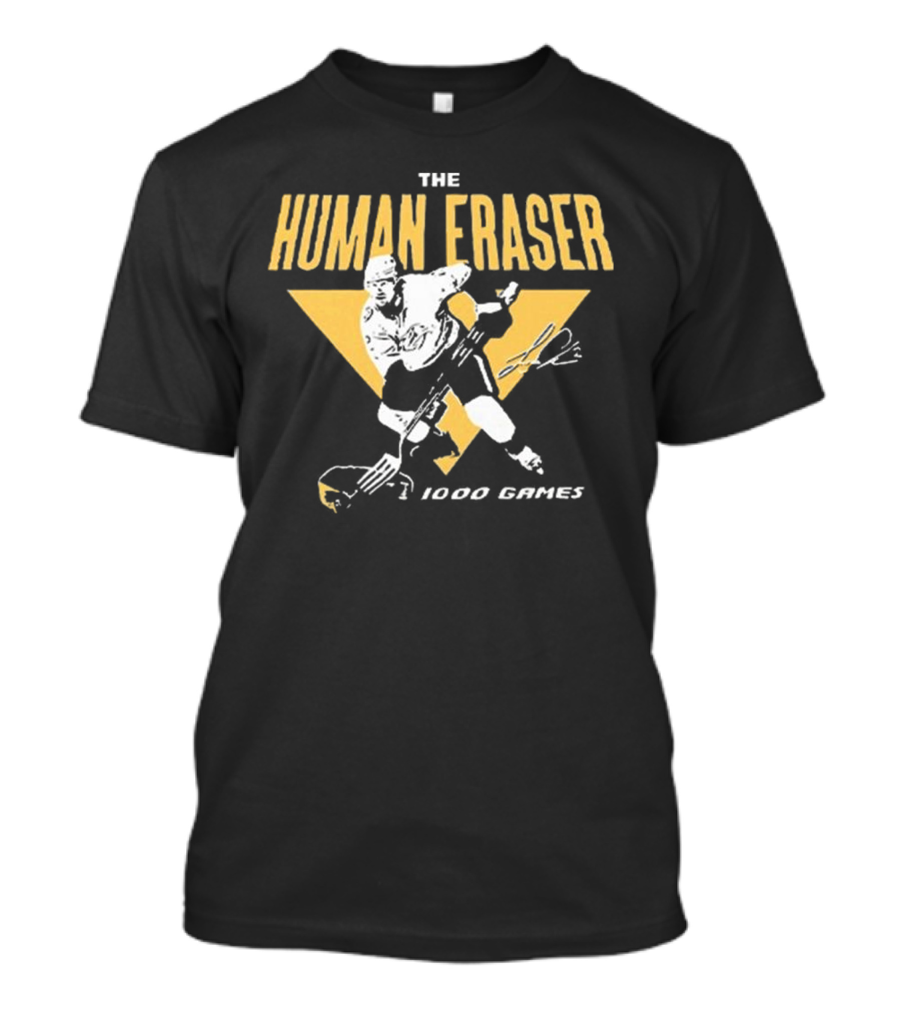 The Human Eraser Hockey 1000 Games T-Shirt
