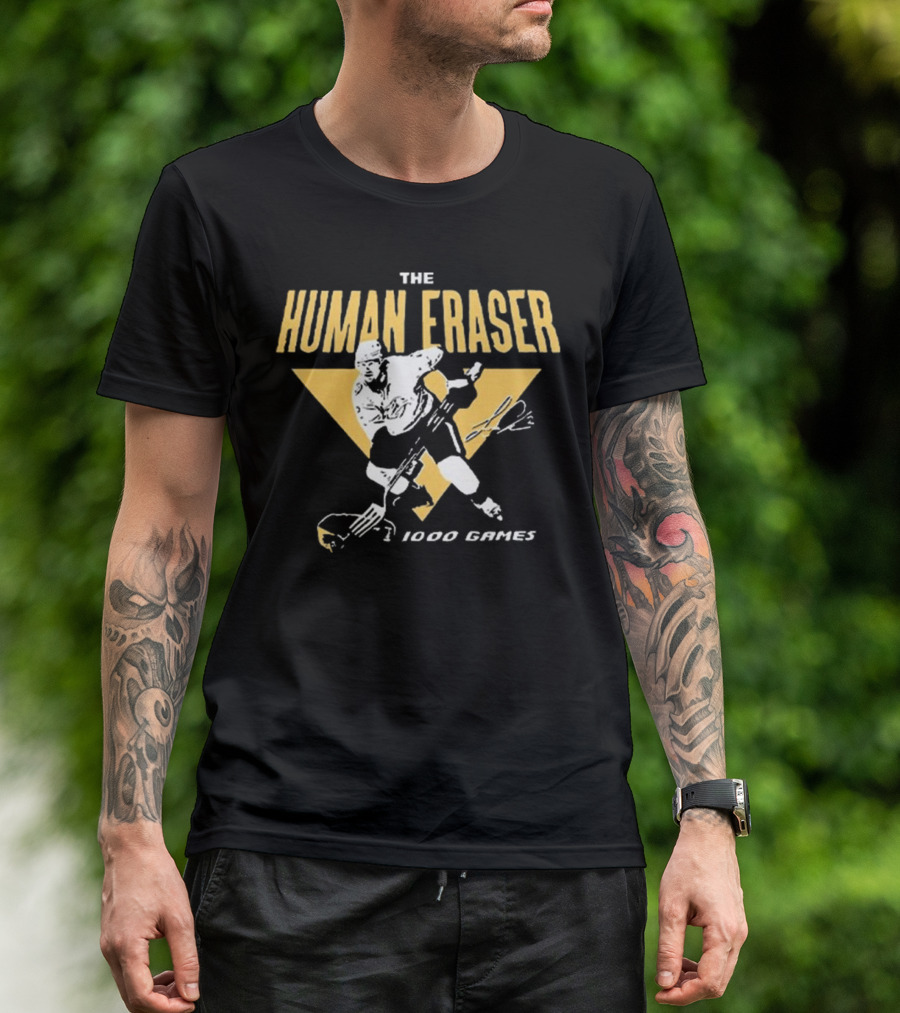 The Human Eraser Hockey 1000 Games T-Shirt