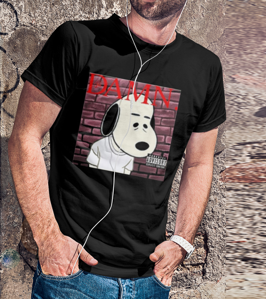 Damn. Snoopy Parental Advisory Brick Wall T-Shirt