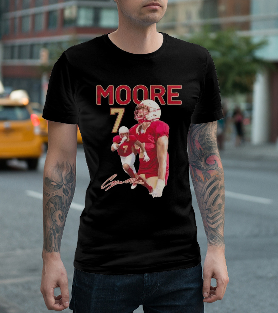 Cazeem Moore 7 Elon Phoenix Player Signature Football Jersey T-Shirt