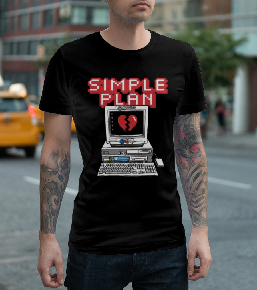 Simple Plan Myspace Throwback Broken Heart Computer T-Shirt