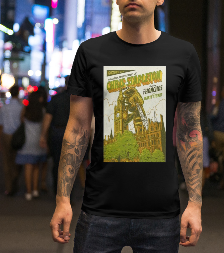 16 October 2024 Chris Stapleton Featuring The Honchos Marty Stuart AO Arena Manchester UK T-Shirt