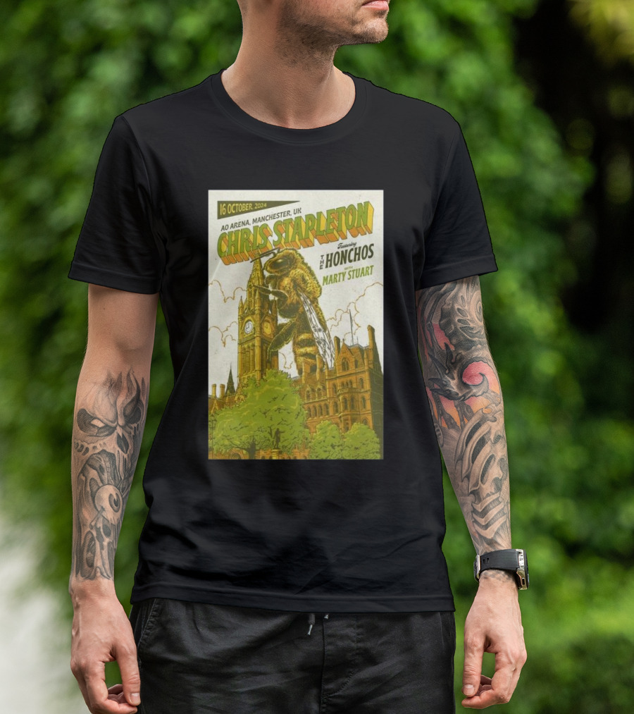 16 October 2024 Chris Stapleton Featuring The Honchos Marty Stuart AO Arena Manchester UK T-Shirt