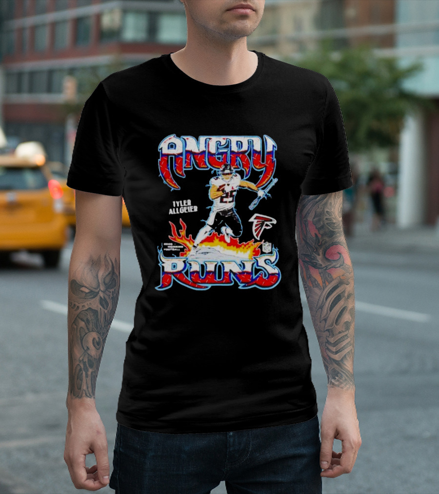 Angry Runs Atlanta Falcons Tyler Allgeier NFL Football T-Shirt