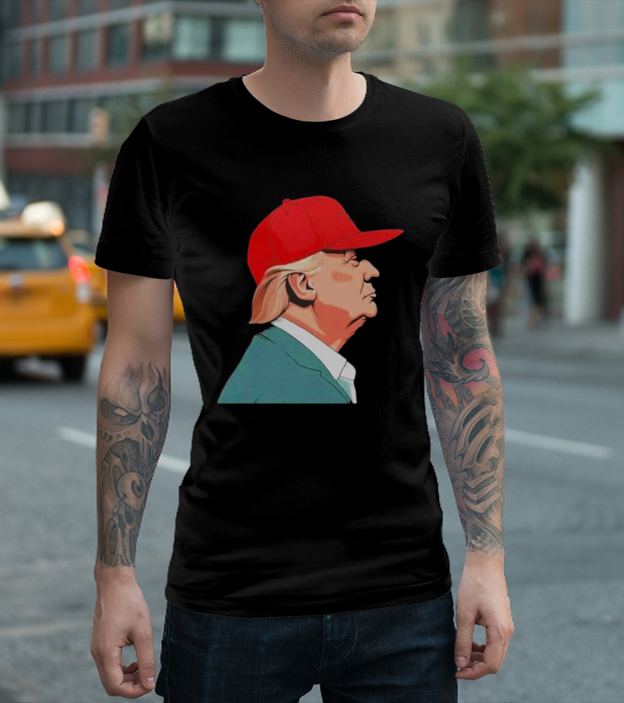 Trump Face Cartoon Red Hat T-Shirt