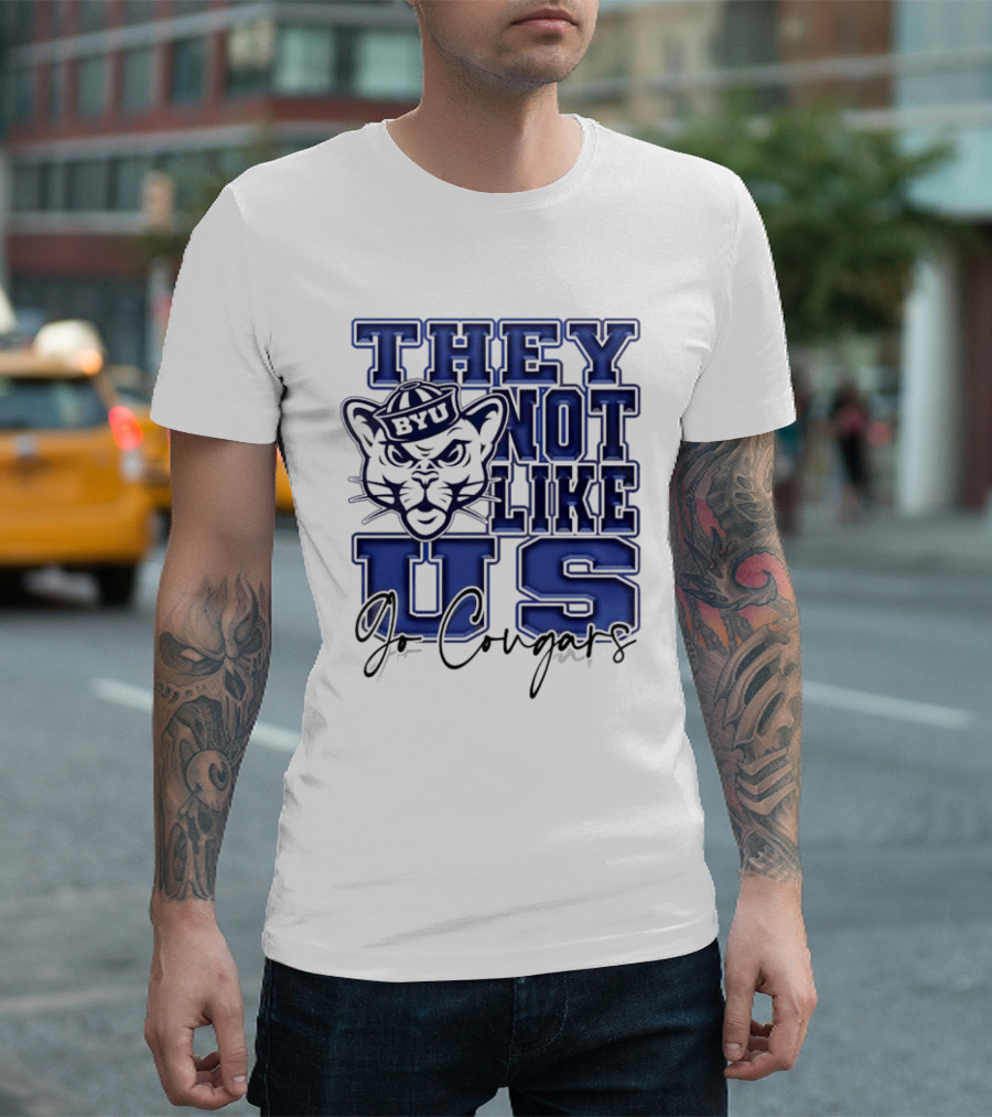 BYU Cougars They Not Like Us Go Cougars T-Shirt
