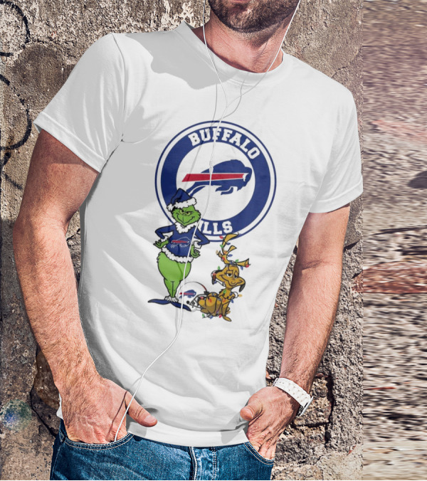 Buffalo Bills Grinch And Max Merry Christmas T-Shirt