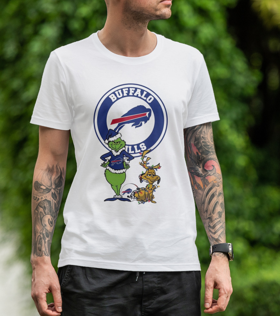 Buffalo Bills Grinch And Max Merry Christmas T-Shirt