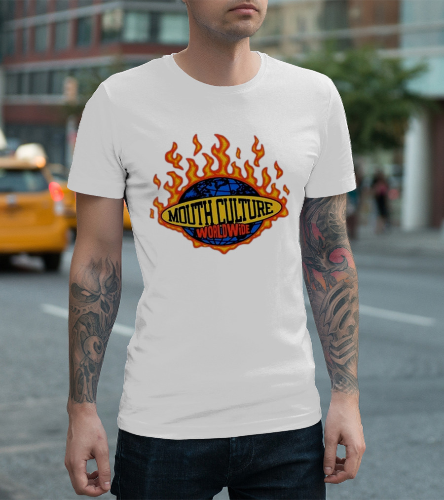 Mouth Culture Worldwide Flaming Globe T-Shirt