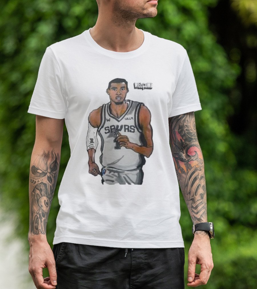 Victor Wembanyama Spurs Welcome Cartoon Player T-Shirt
