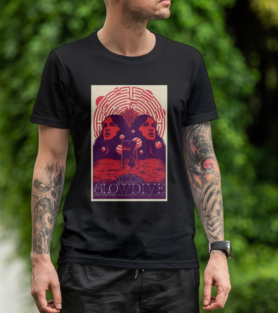 Levitation Austin November 3 2024 SlowDive Drop Nineteens Ringo Deathstarr Glaive Ariel SLO Cell T-Shirt
