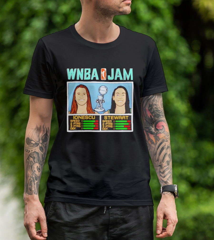 WNBA Jam New York Liberty Ionescu Stewart Player Stats T-Shirt