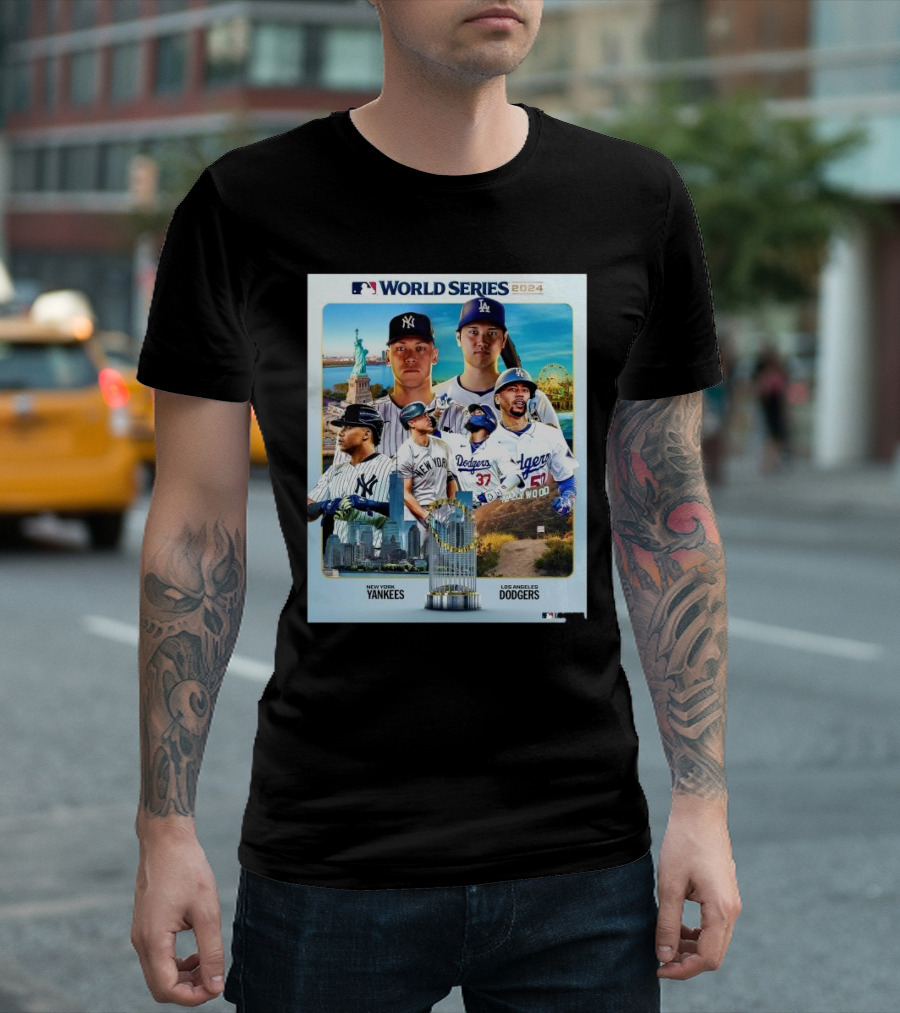 World Series 2024 New York Yankees Vs Los Angeles Dodgers Players MLB Baseball T-Shirt
