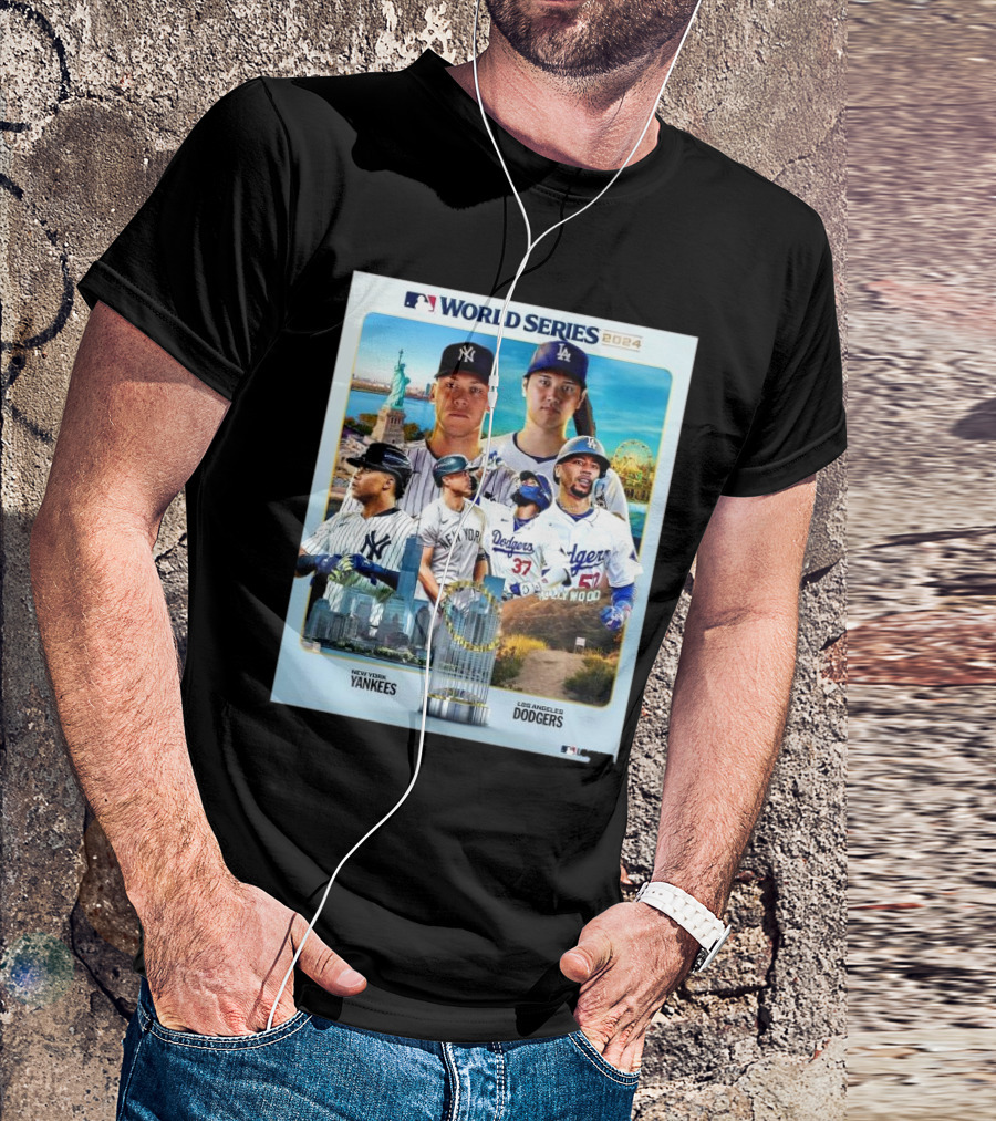 World Series 2024 New York Yankees Vs Los Angeles Dodgers Players MLB Baseball T-Shirt