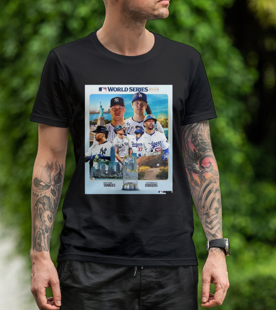 World Series 2024 New York Yankees Vs Los Angeles Dodgers Players MLB Baseball T-Shirt
