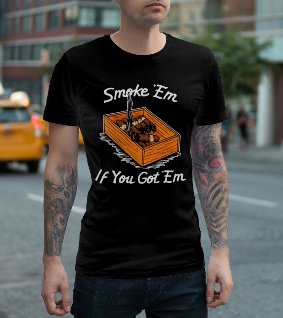 Tennessee Volunteers Smoke Em If You Got Em Cigar Box T-Shirt