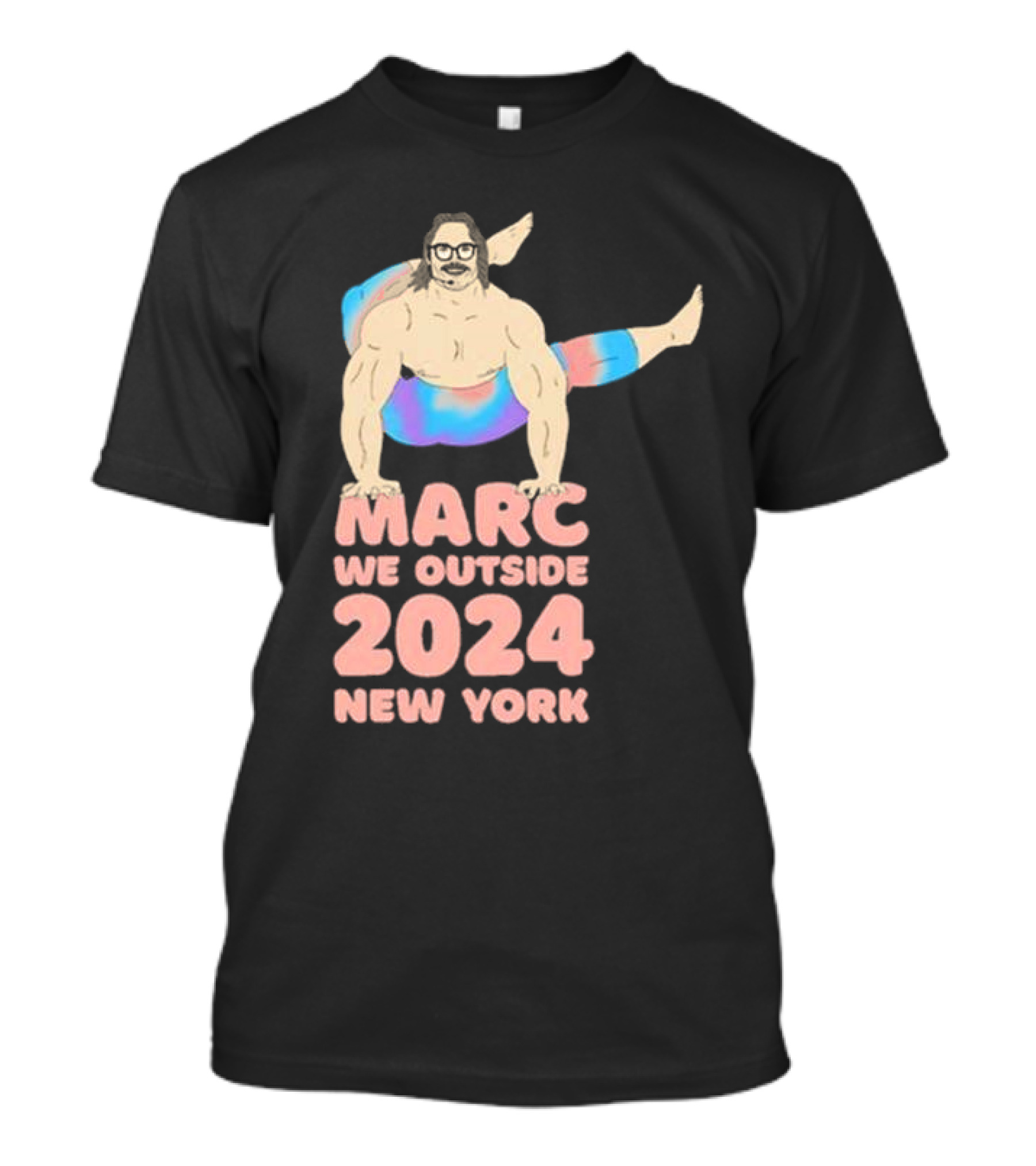 Marc Rebillet We Outside 2024 New York Bodybuilder Pose T-Shirt