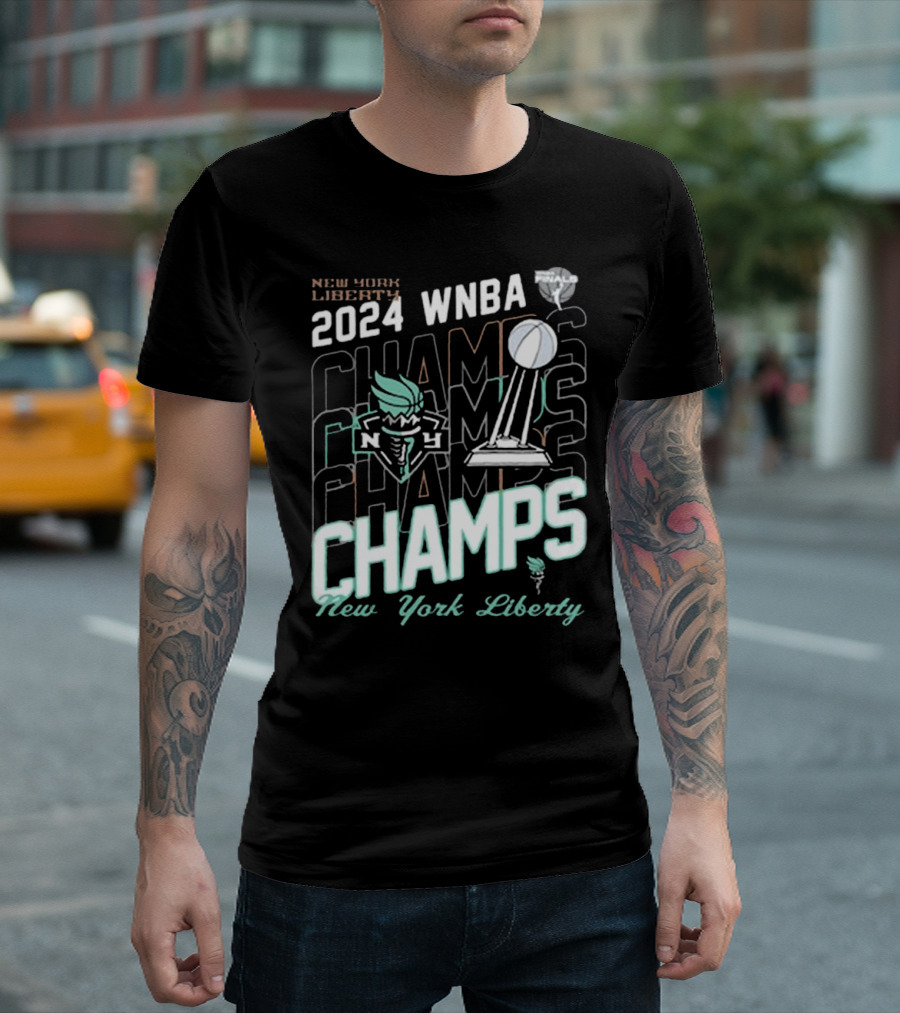 New York Liberty 2024 WNBA Finals Champs Blackwash T-Shirt