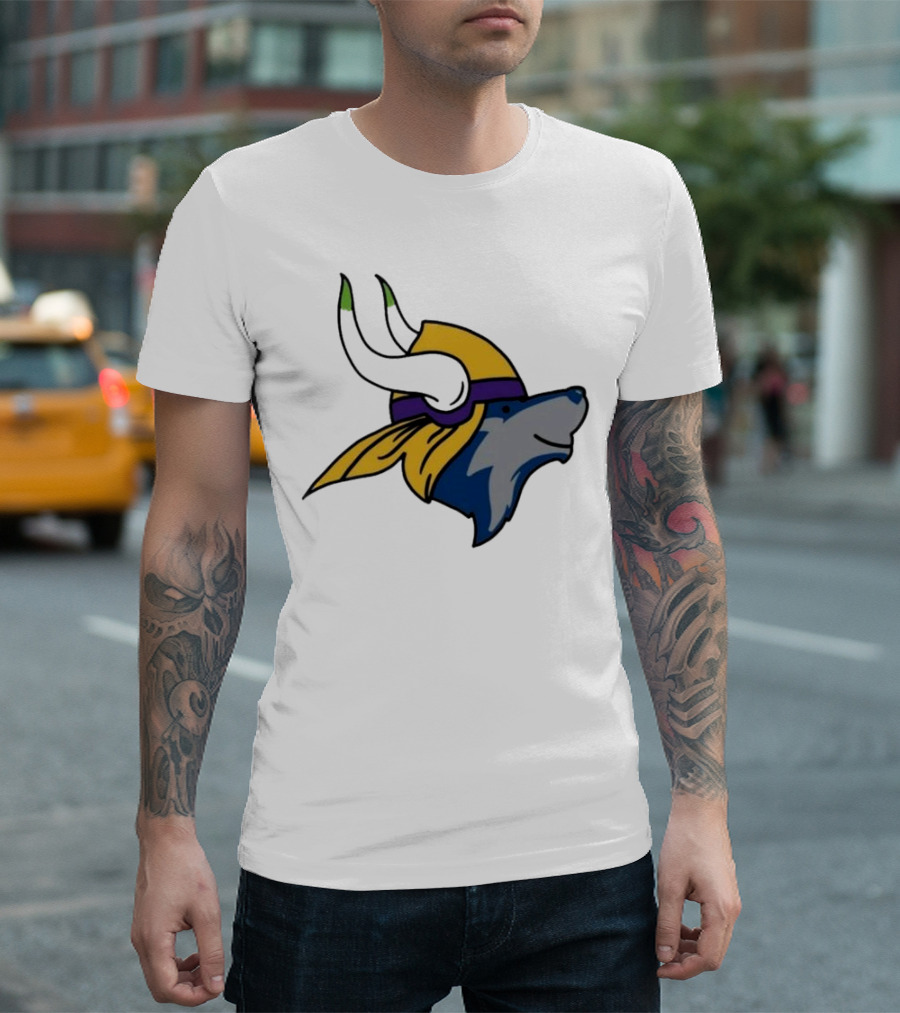 Minnesota Timbervikes Wolf And Viking Helmet Mashup T-Shirt
