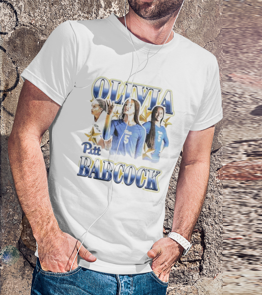 Olivia Babcock Pitt Panthers Volleyball Number 5 Collage Vintage T-Shirt