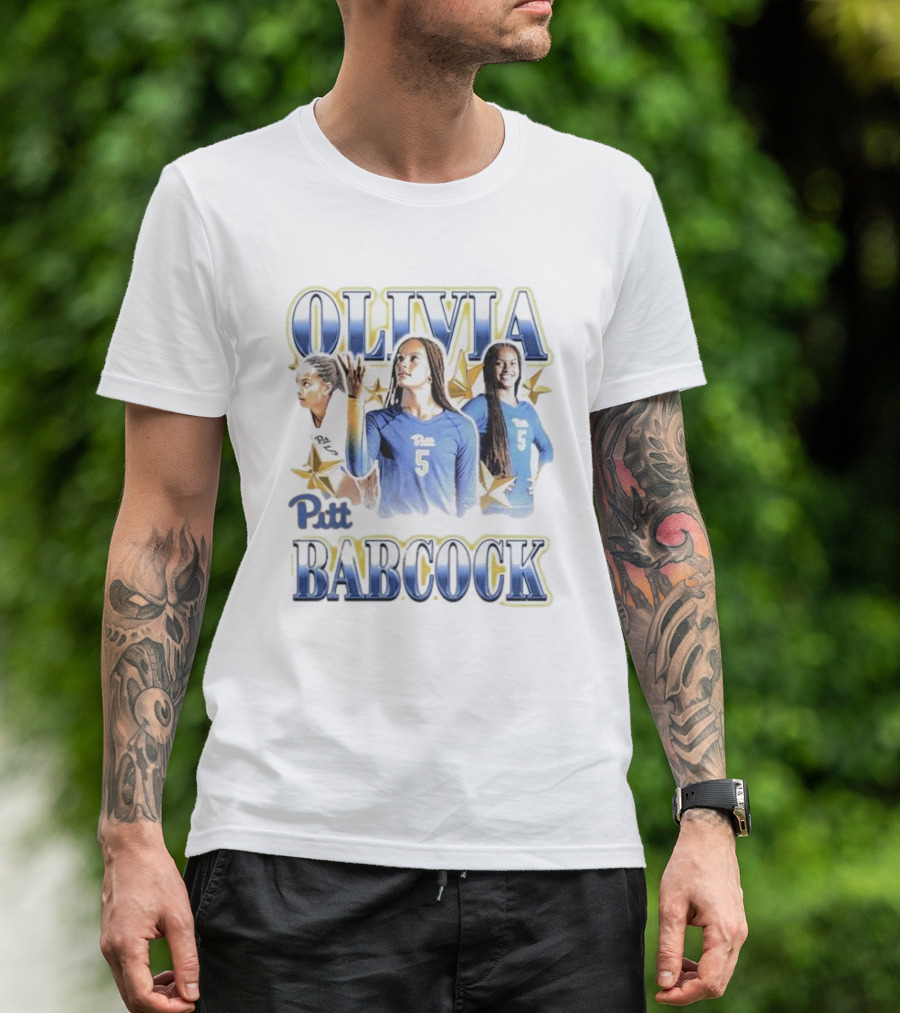 Olivia Babcock Pitt Panthers Volleyball Number 5 Collage Vintage T-Shirt