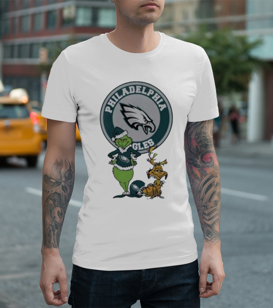 Philadelphia Eagles Grinch Max Merry Christmas T-Shirt