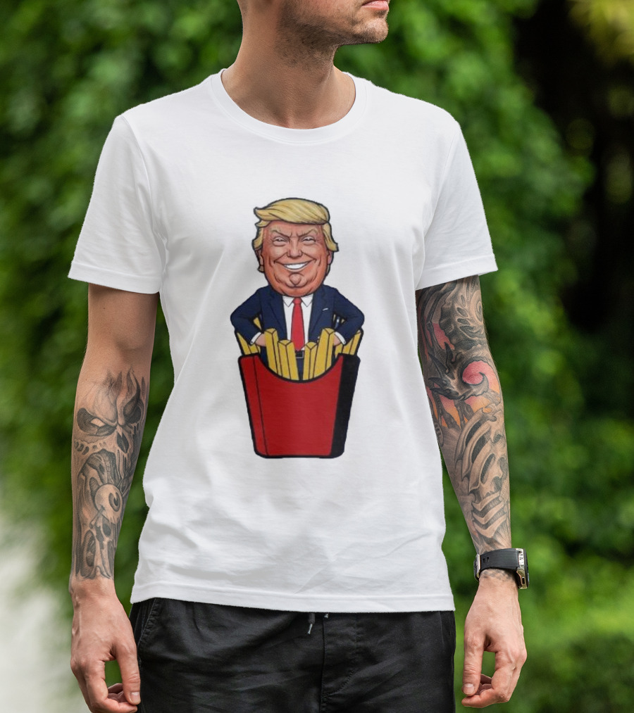Trump Fries McDonald’s Cartoon Character In Suit With French Fries T-Shirt