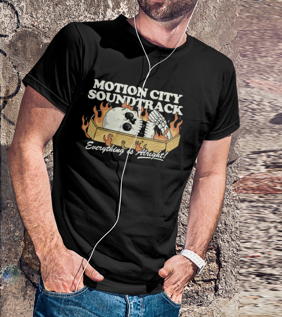 Motion City Soundtrack Everything Is Alright Coffin Skull Flames T-Shirt