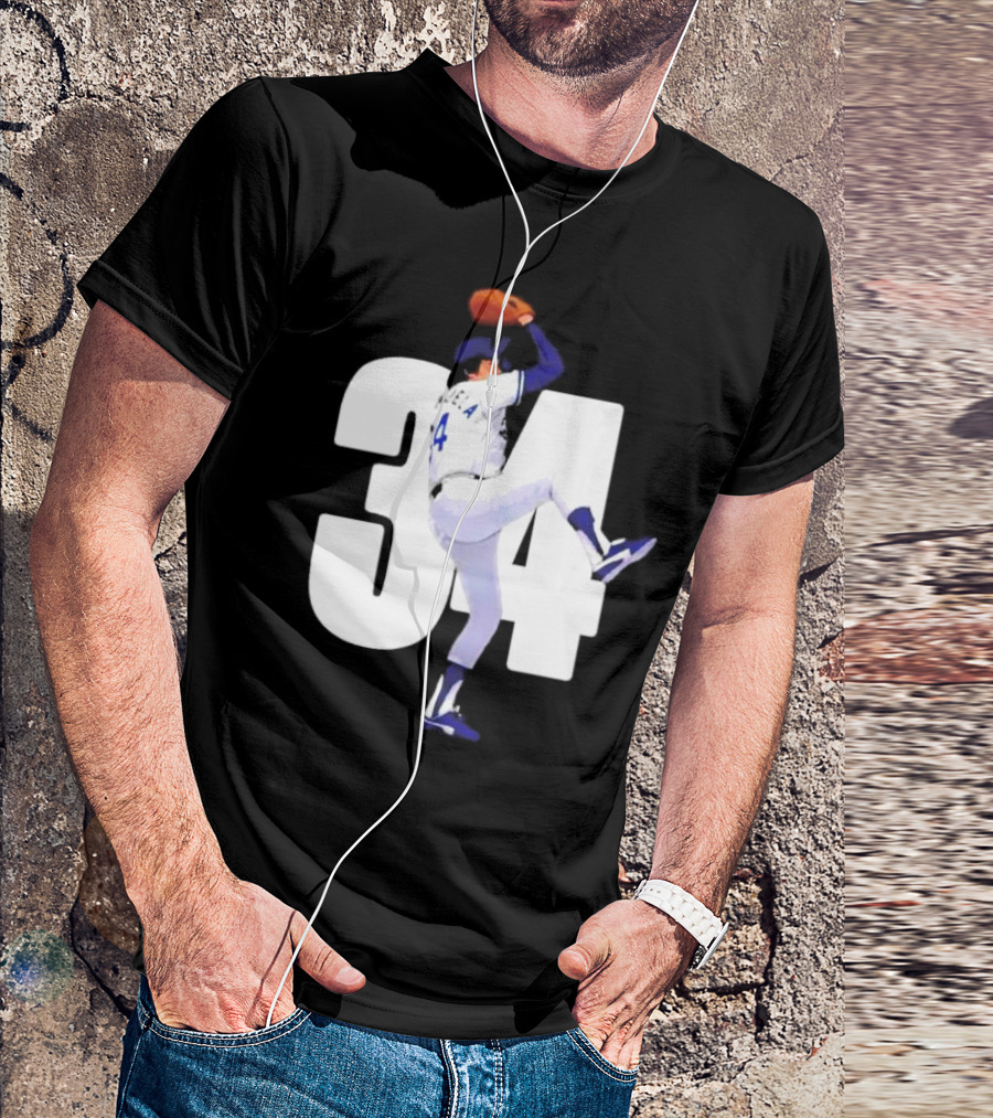 34 Fernando Valenzuela Pitcher Los Angeles Dodgers T-Shirt