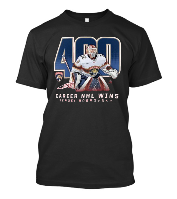 Sergei Bobrovsky 400 Career NHL Wins Florida Panthers T-Shirt