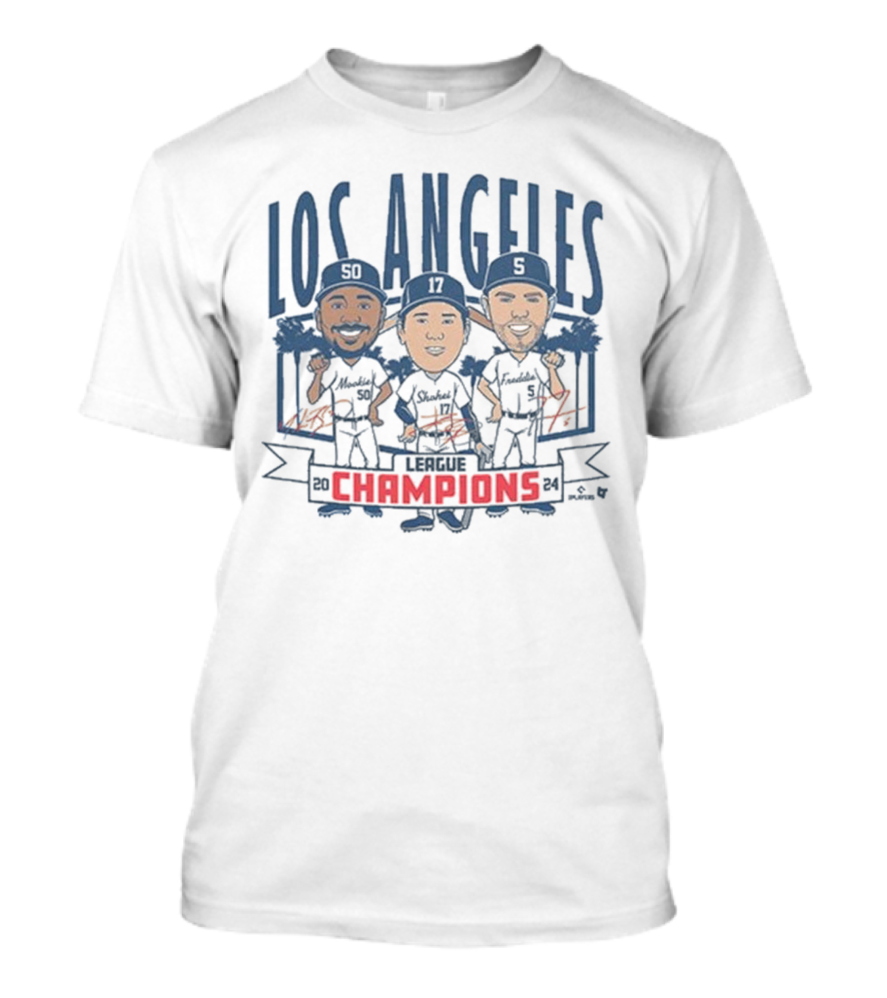 Los Angeles 2024 League Champions Caricatures Signatures T-Shirt